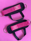 Tobilleras para la polea baja- Ankle Straps 3PRO NEGRO CON ROSA